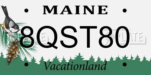 8QST80 Maine License Plate