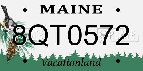 8QT0572 Maine License Plate
