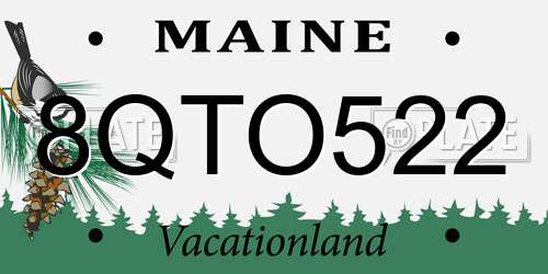 8QTO522 Maine License Plate
