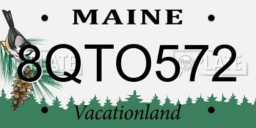 8QTO572 Maine License Plate