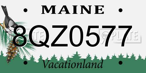 8QZ0577 Maine License Plate