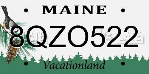 8QZO522 Maine License Plate