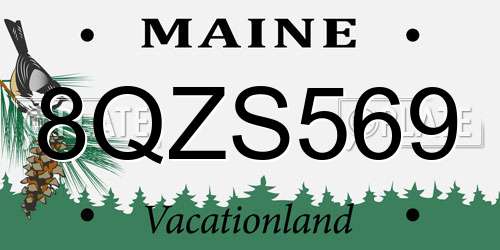 8QZS569 Maine License Plate