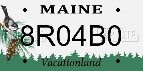 8R04B0 Maine License Plate