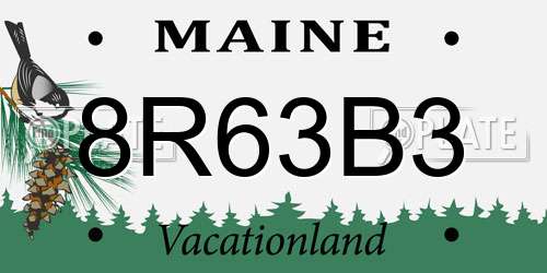 8R63B3 Maine License Plate
