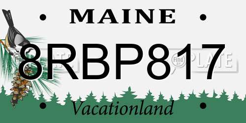 8RBP817 Maine License Plate