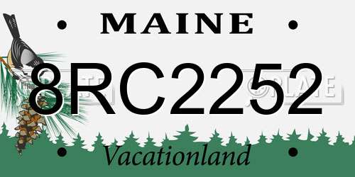 8RC2252 Maine License Plate