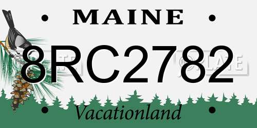 8RC2782 Maine License Plate