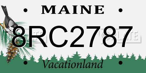 8RC2787 Maine License Plate