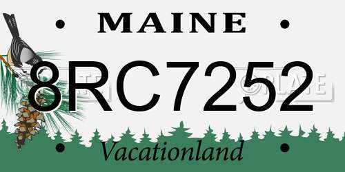 8RC7252 Maine License Plate