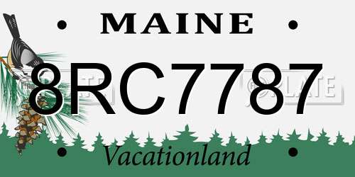 8RC7787 Maine License Plate