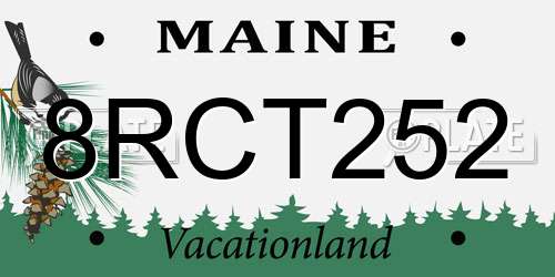 8RCT252 Maine License Plate