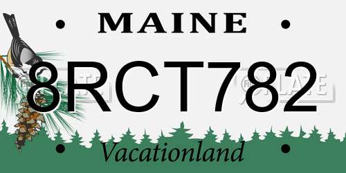 8RCT782 Maine License Plate