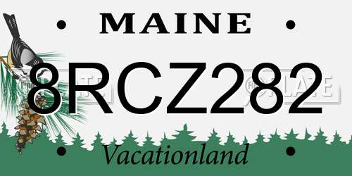 8RCZ282 Maine License Plate