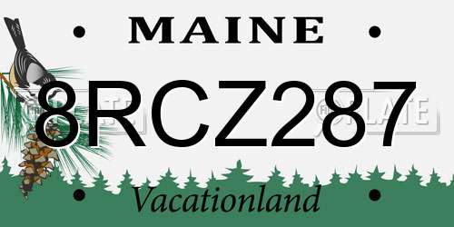 8RCZ287 Maine License Plate