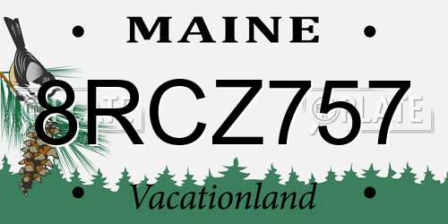 8RCZ757 Maine License Plate