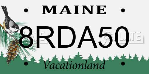 8RDA50 Maine License Plate