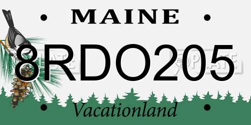 8RDO205 Maine License Plate