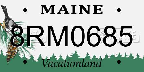8RM0685 Maine License Plate