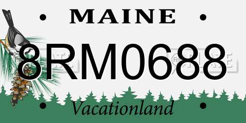 8RM0688 Maine License Plate