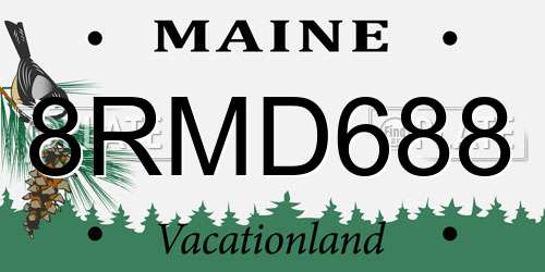 8RMD688 Maine License Plate