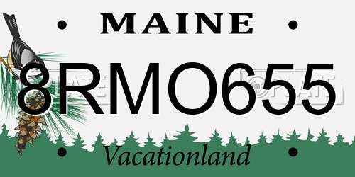 8RMO655 Maine License Plate