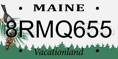 8RMQ655 Maine License Plate