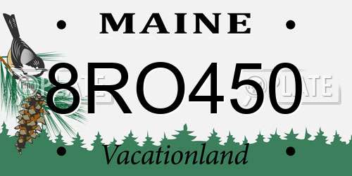 8RO450 Maine License Plate