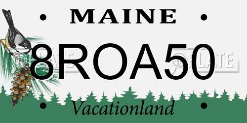 8ROA50 Maine License Plate