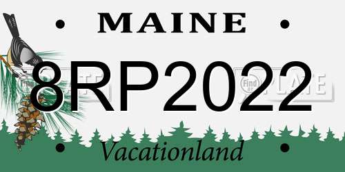 8RP2022 Maine License Plate