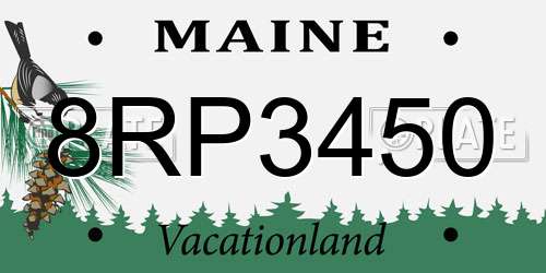 8RP3450 Maine License Plate