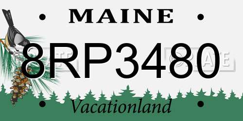 8RP3480 Maine License Plate