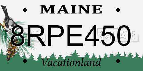 8RPE450 Maine License Plate