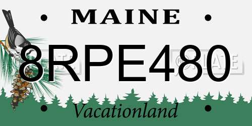 8RPE480 Maine License Plate