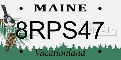 8RPS47 Maine License Plate