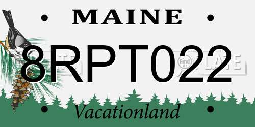 8RPT022 Maine License Plate