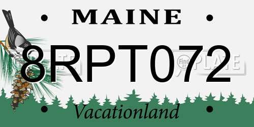 8RPT072 Maine License Plate