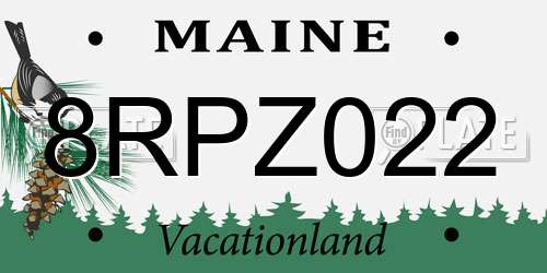 8RPZ022 Maine License Plate