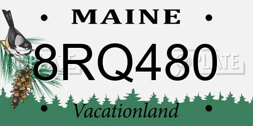 8RQ480 Maine License Plate