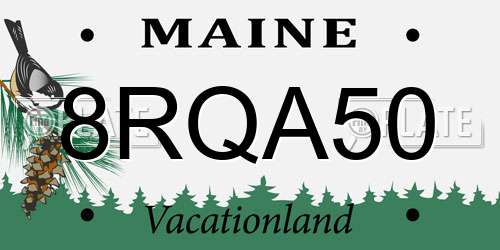 8RQA50 Maine License Plate