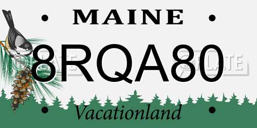 8RQA80 Maine License Plate