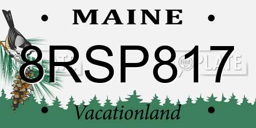 8RSP817 Maine License Plate