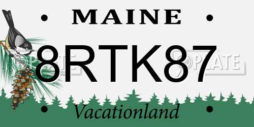 8RTK87 Maine License Plate
