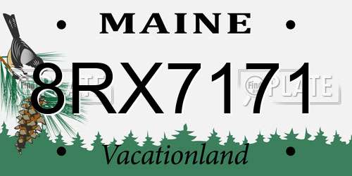 8RX7171 Maine License Plate