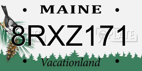 8RXZ171 Maine License Plate