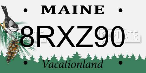 8RXZ90 Maine License Plate