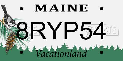 8RYP54 Maine License Plate