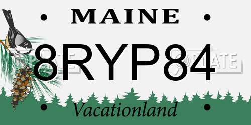 8RYP84 Maine License Plate