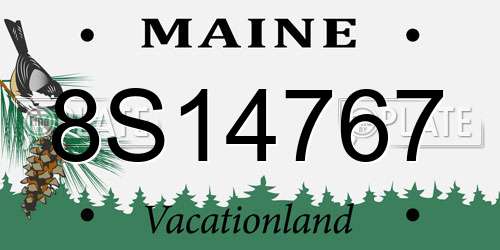 8S14767 Maine License Plate