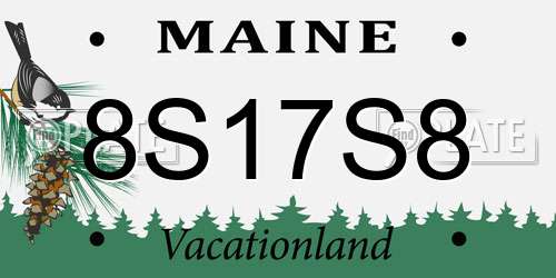 8S17S8 Maine License Plate